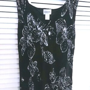 Chicos Vintage (90's)  Silk Tiered Sleeveless Dress - Chicos Sz 0 (Small / 4-6)